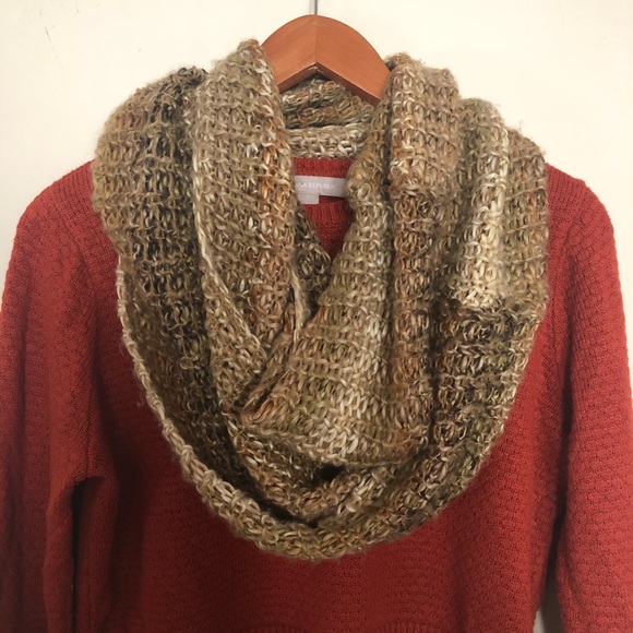 Knit Earth Toned Infiniti Scarf - Picture 1 of 4